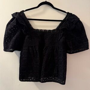 NEVER WORN: Adorable Black Lace Top